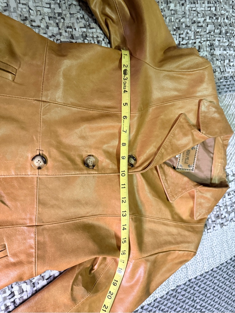 Vintage | Vera Pelle | Italian Leather Jacket | Women’s Size S | Camel Tan - Picture 10 of 12